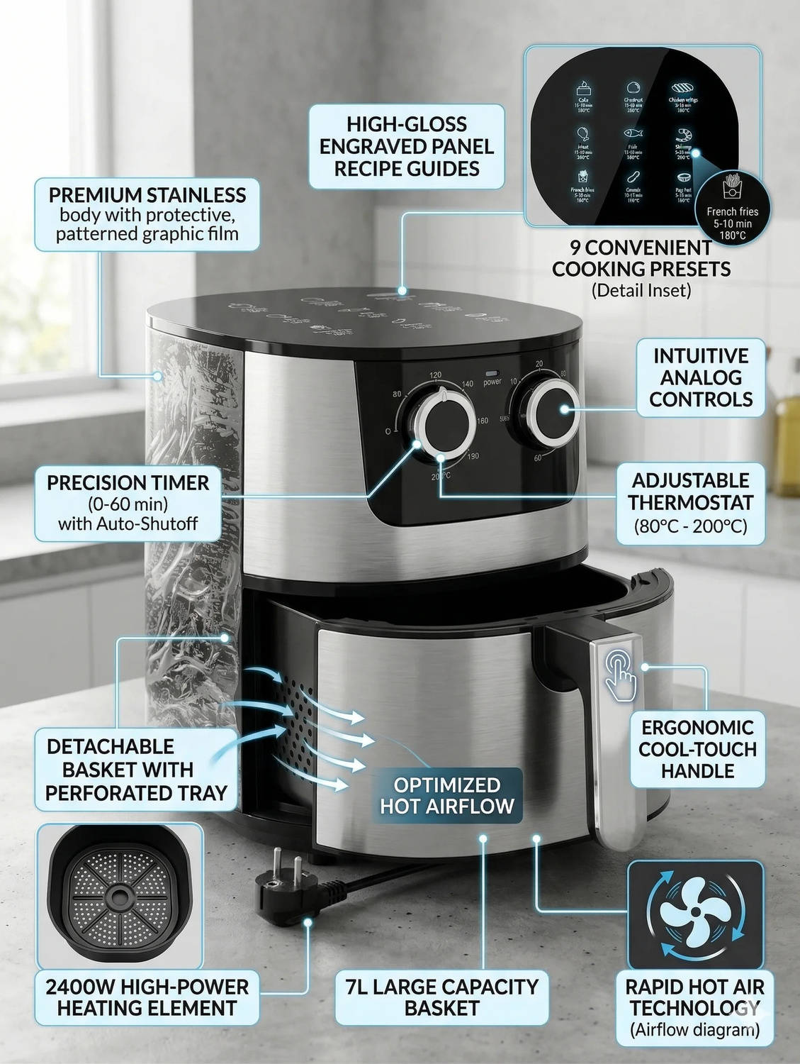 XORQO TECH PREMIUM AIR FRYER Air Fryer - image 2