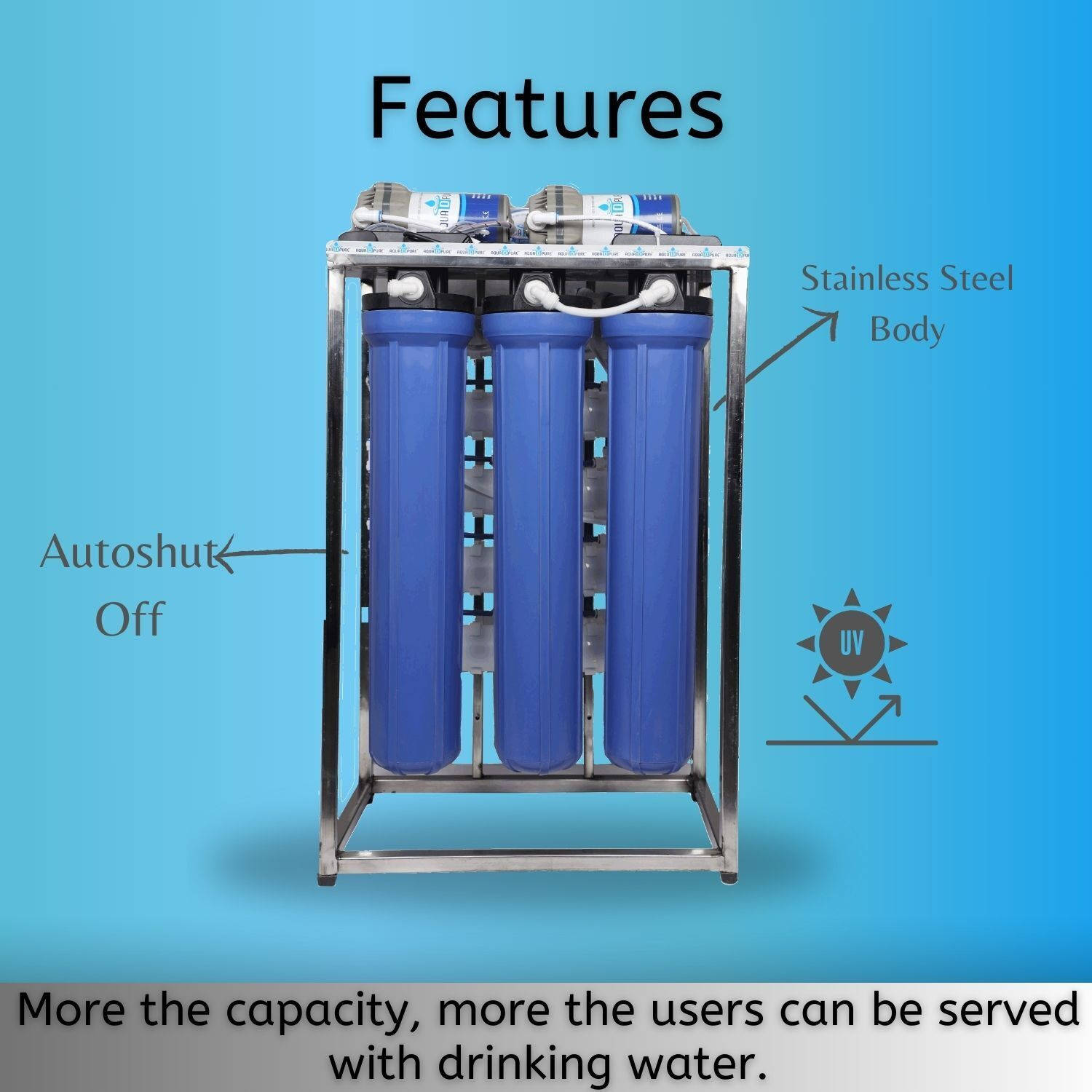AquaDpure Commercial Plant RO + UF + UV Water Purifier 50LPH - image 4
