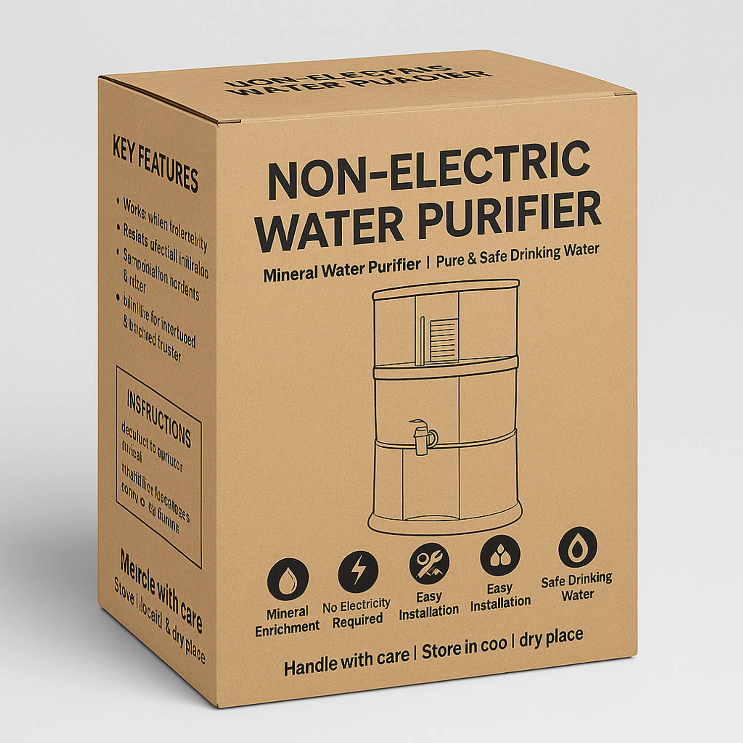 RUIQUAN Mineral Pot Gravity + UF Water Purifier Gravity Water Purifier Mineral Technology Based Non Electric - image 5