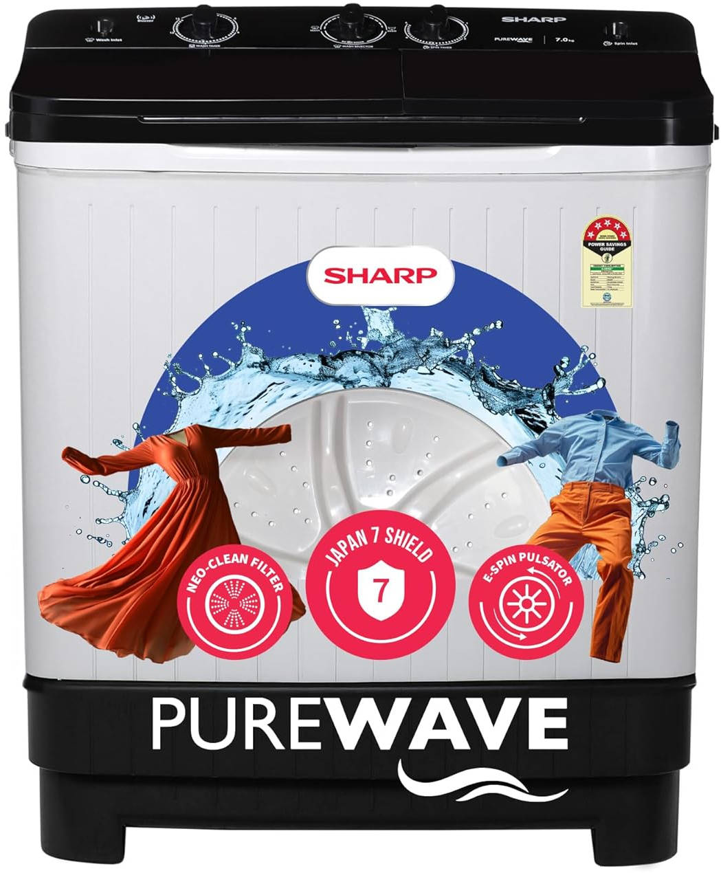 ES-SD70NB-FB 7 Kg Semi Automatic Top Load Washing Machine